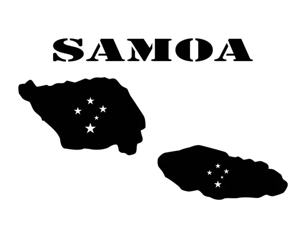Symbol för Isle av Samoa och karta — Stock vektor