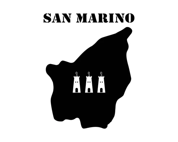 Símbolo da Ilha de San Marino e mapa — Vetor de Stock