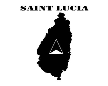 Saint Lucia ve harita sembolü