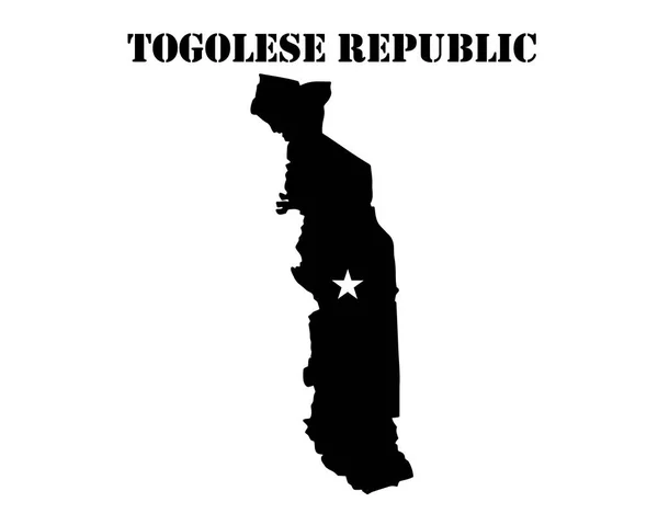 Símbolo da República Togolesa e mapa — Vetor de Stock