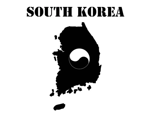 Mapa de Corea del Sur — Vector de stock