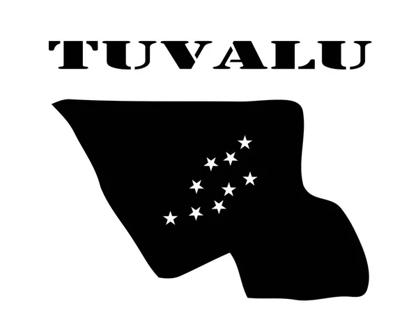Karte von Tuvalu in schwarzer Farbe — Stockvektor