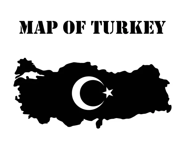 Türkiye Haritası siyah renkli — Stok Vektör