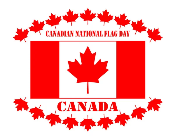 加拿大和枫树的叶子的旗子 — 图库矢量图片