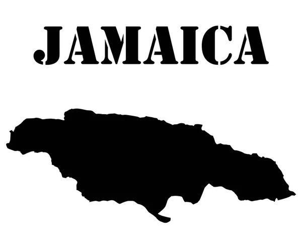 Jamaica Karte von schwarzer Farbe — Stockvektor