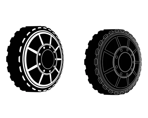 Deux roues de voiture — Image vectorielle