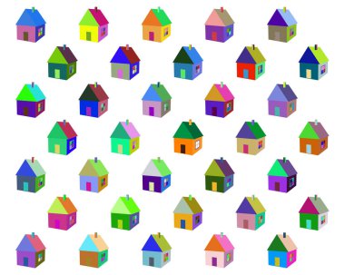 küçük renkli evleri