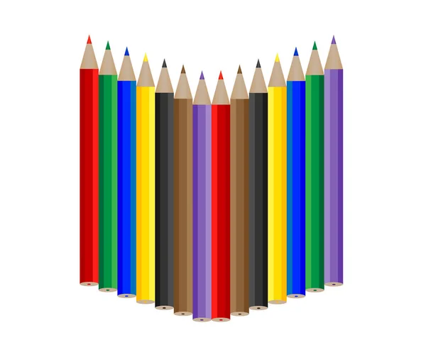 Conjunto de lápis coloridos — Vetor de Stock