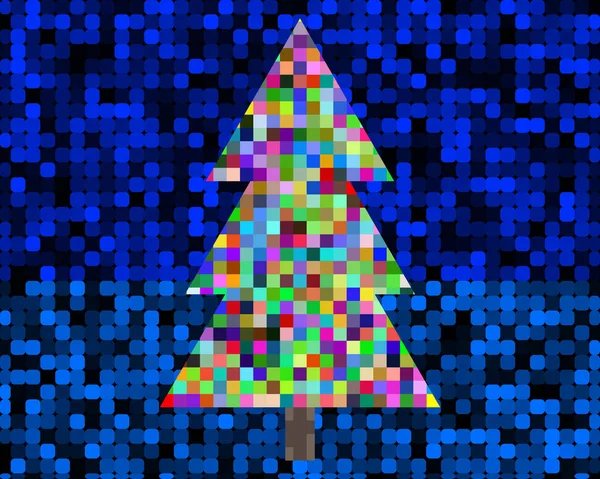 Pixel kerstboom — Stockvector