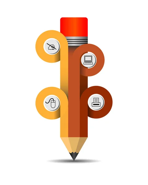 Különböző jelek ceruza — Stock Vector