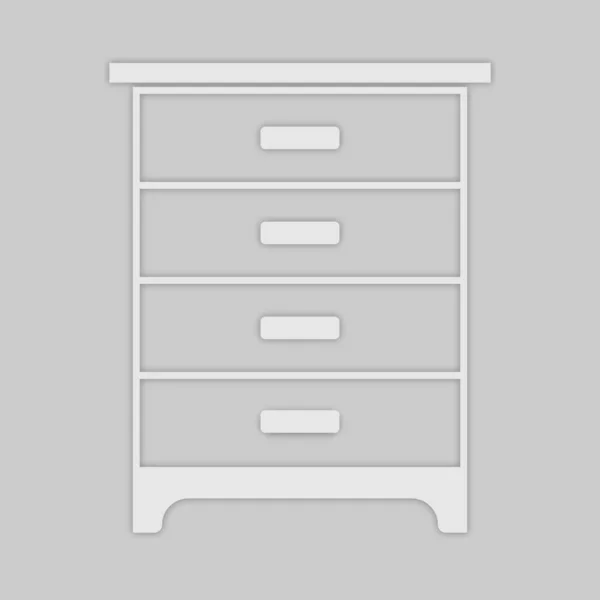 Meuble armoire avec quatre compartiments — Image vectorielle
