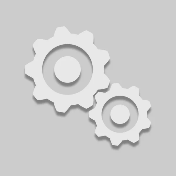 Icons two gears with teeth — Stock Vector