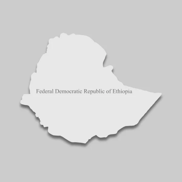 Kaart van staat van de Federale Democratische Republiek Ethiopië — Stockvector