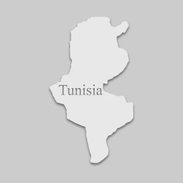 La carte de la Tunisie — Image vectorielle