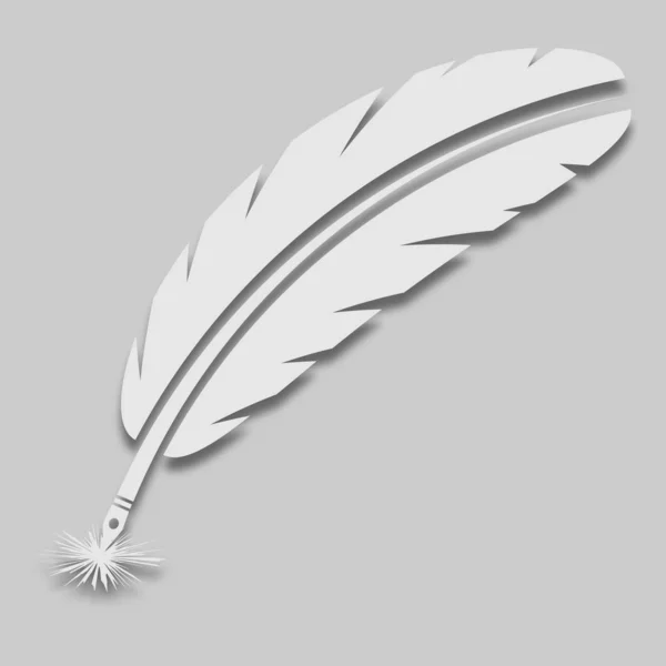 Feather pen in light color — Stock Vector