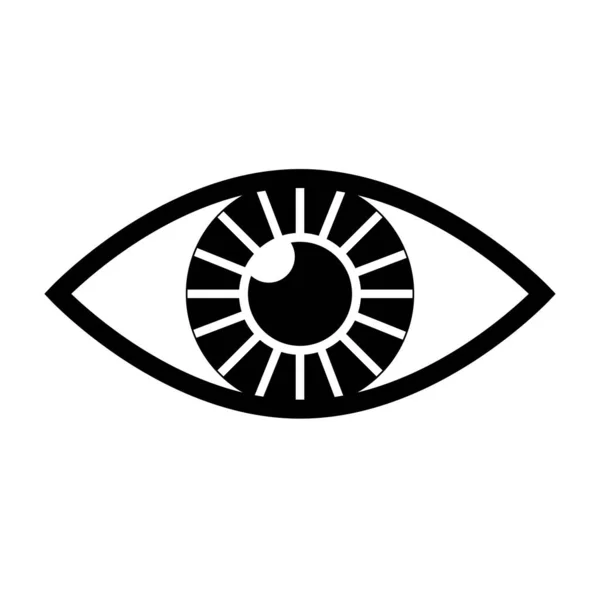 Eye icon in white style — 스톡 벡터