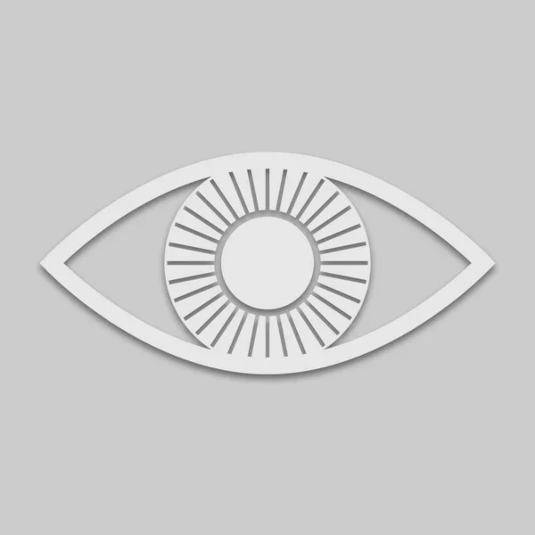 Eye icon in white style — Stock Vector