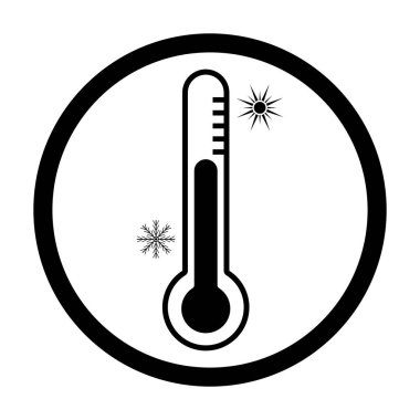 Hava termometre simgesi siyah tonda ölçülüyor