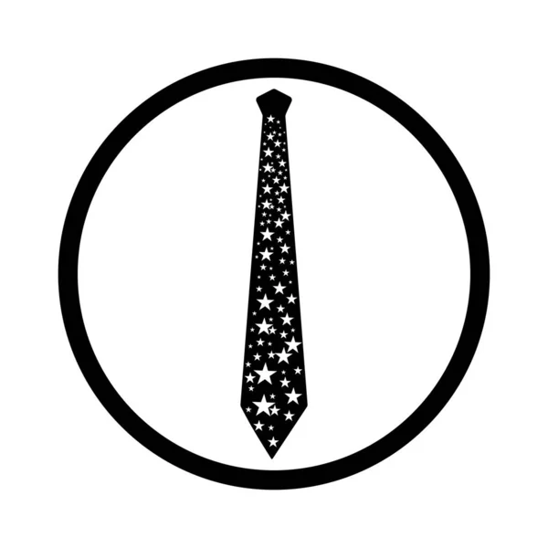 Cravatta nera in cerchio — Vettoriale Stock