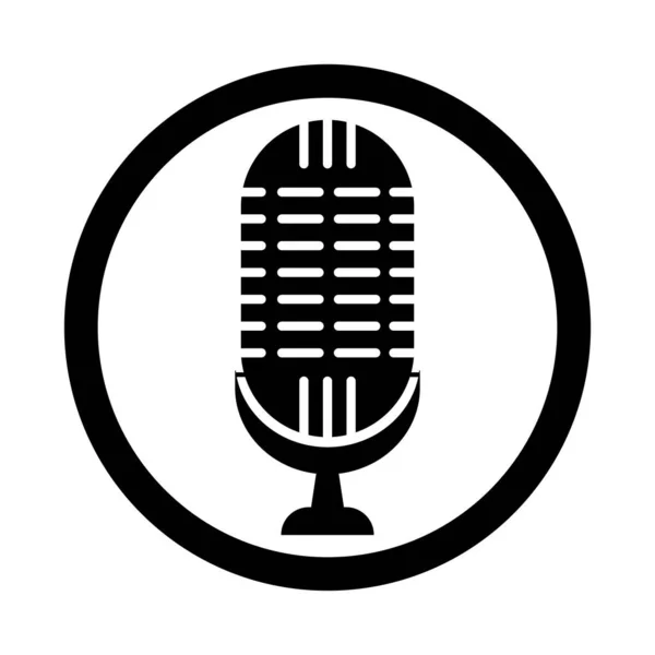 Çemberde şarkı söylemek için mikrofon — Stok Vektör