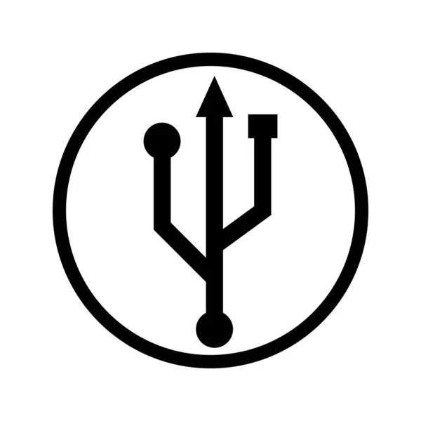 Yusb conector de puerto en un círculo — Vector de stock