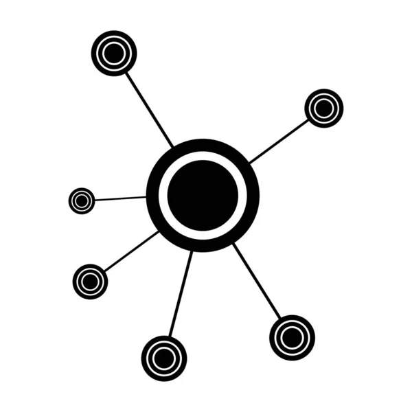 Иконка Вектора Атома Черном Стиле Белом Фоне — стоковый вектор