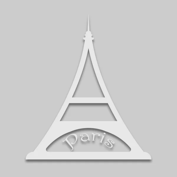 Torre Eiffel Tono Luminoso Con Ombra Sfondo Grigio — Vettoriale Stock