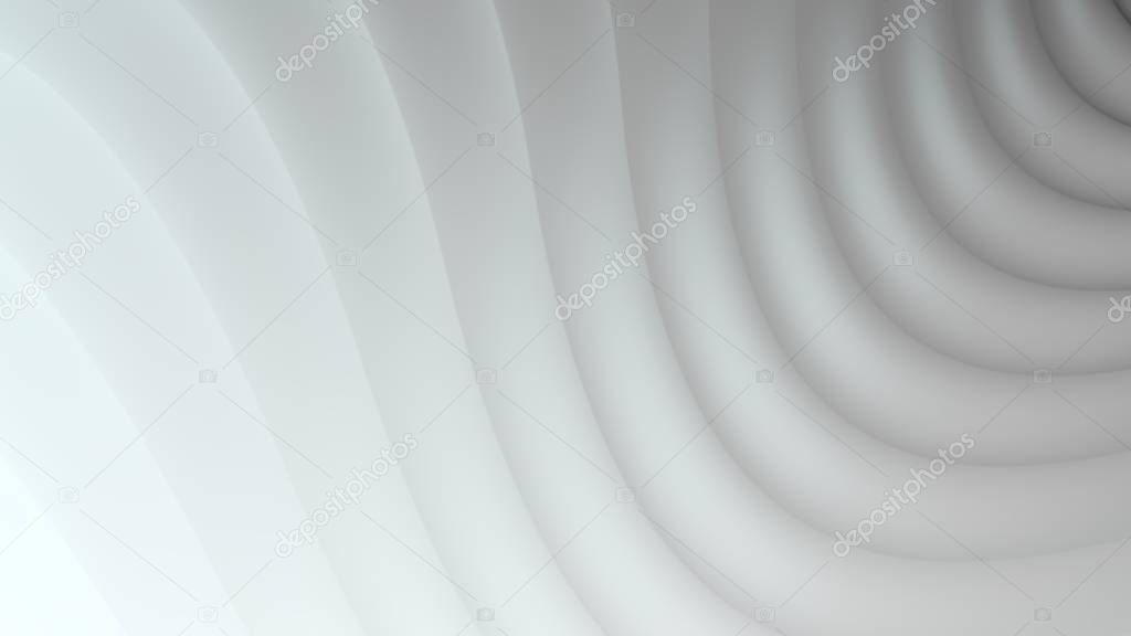 Light gray smooth waves pattern. Gray color. Abstract background. 3d illustration.