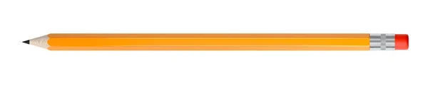 白色の背景に孤立したオレンジ色の鉛筆 消しゴム3Dイラスト — ストック写真