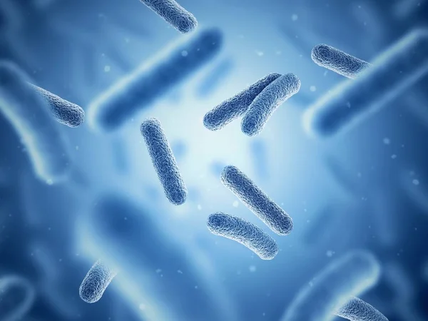 Bacterias Bacterias Color Azul Microorganismos Procarióticos Ilustración — Foto de Stock