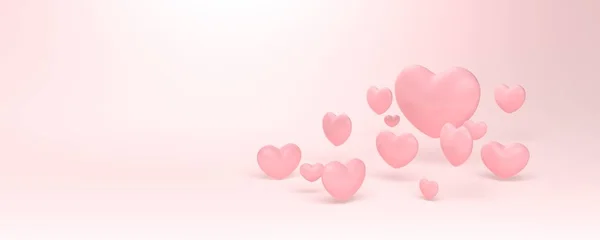 Corazón Rosado Aislado Sobre Fondo Rosa Claro Ilustración Múltiples Objetos — Foto de Stock