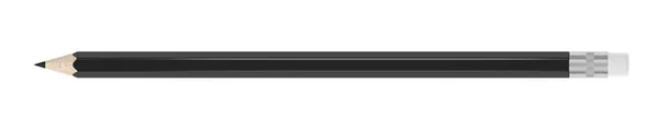 Fekete Ceruza Fehér Radírral Fehér Háttérrel Illusztráció Egyetlen Tárgy — Stock Fotó