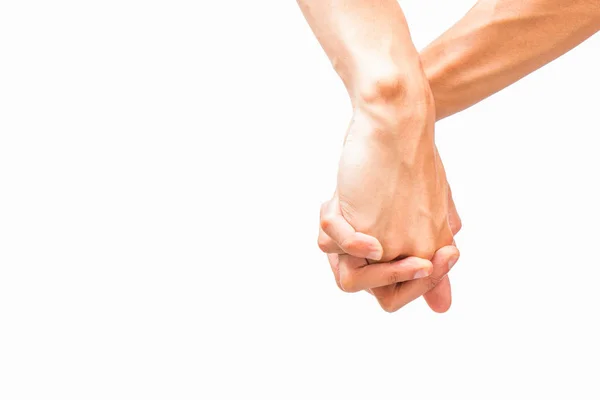 Mantenha as mãos juntas no fundo isolado — Fotografia de Stock