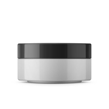 Yuvarlak beyaz parlak plastik kavanoz kozmetikler için