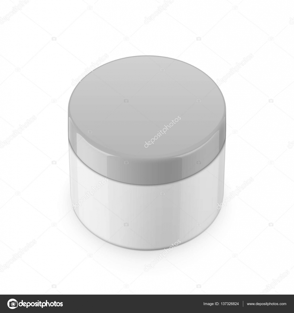 Download Round White Glossy Plastic Jar For Cosmetics Stock Vector Royalty Free Vector Image By C Gruffi 137326824