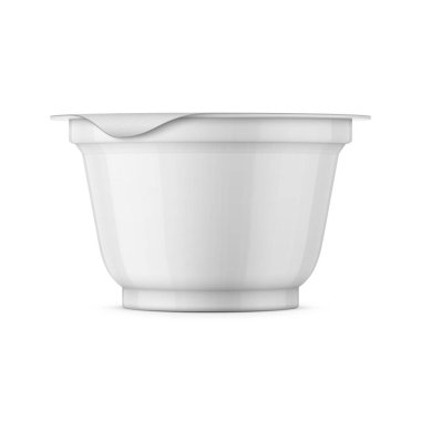 Beyaz yoğurt pot şablonu.