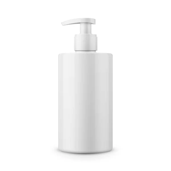 Πρότυπο λευκό πλαστικό μπουκάλι για υγρό σαπούνι. — Διανυσματικό Αρχείο