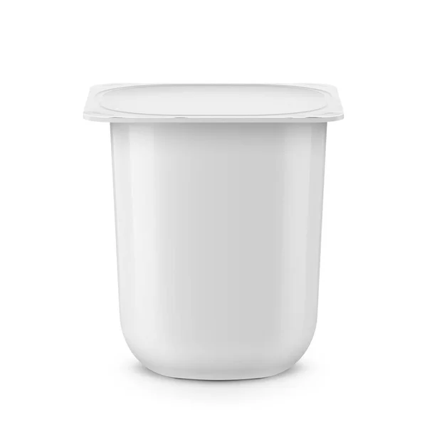 Modèle de pot de yaourt blanc . — Image vectorielle