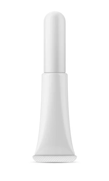 Weiße, glänzende Kunststoffröhre für Kosmetik — Stockvektor