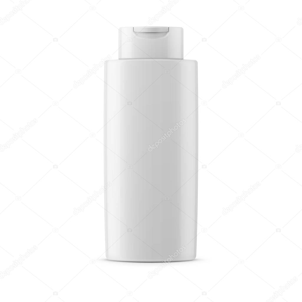 White glossy shampoo bottle template.