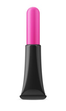 Siyah parlak plastik tüp kozmetikler için