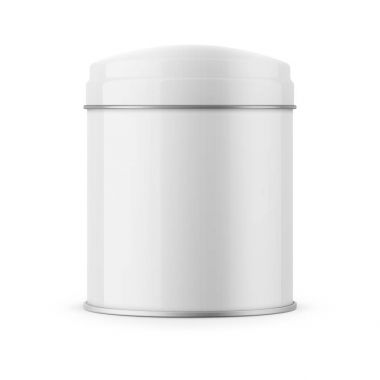 Yuvarlak parlak teneke kutu şablonu.