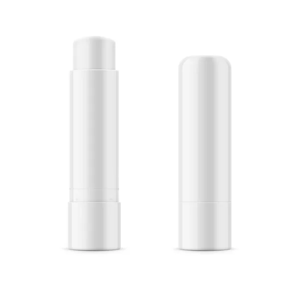 Weiß glänzender Lippenbalsam-Stick. — Stockvektor