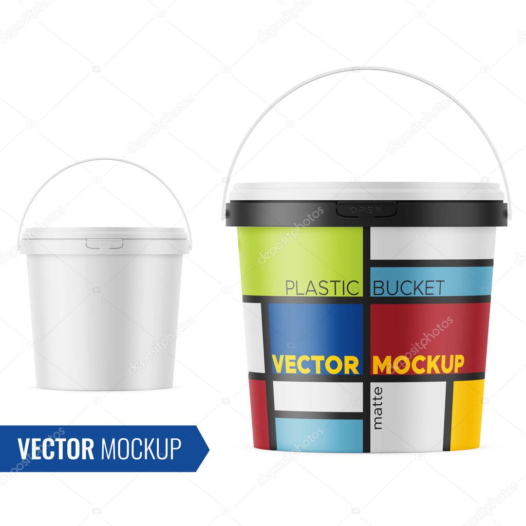 Download Beyaz mat plastik kova mockup şablonu. — Stok Vektör © gruffi #193539860