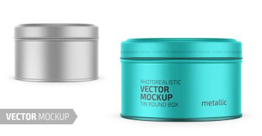 Round metallic tin round box template.