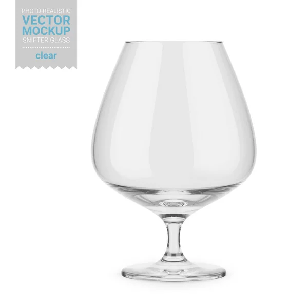 Vidro Snifter Brandy Transparente Cor Vidro Editável Contém Camada Ouro — Vetor de Stock