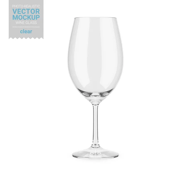 Vaso Vino Limpio Vacío Color Vidrio Editable Contiene Capa Oro — Vector de stock