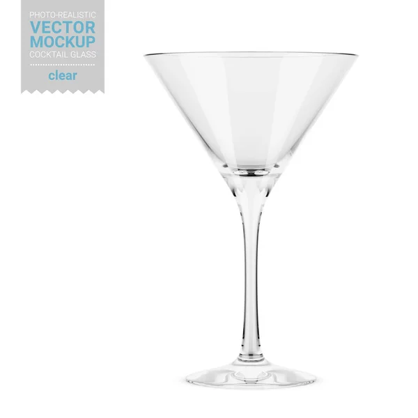 Leeres Klares Cocktailglas Editierbare Glasfarbe Enthält Eine Goldschicht Und Ein — Stockvektor