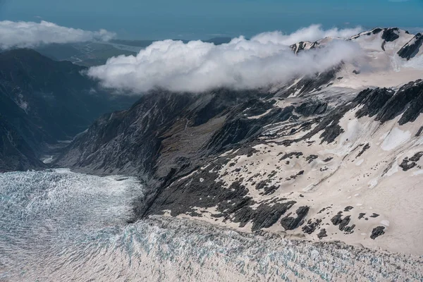 Fox Glacier New Zealand January 2020 View Helicopter Flight 빙하와 — 스톡 사진