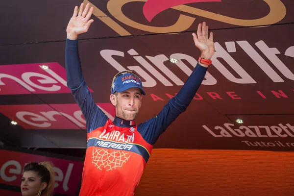 Bormio Italien Maj 2017 Vincenzo Nibali Baharein Team Pallen Efter — Stockfoto